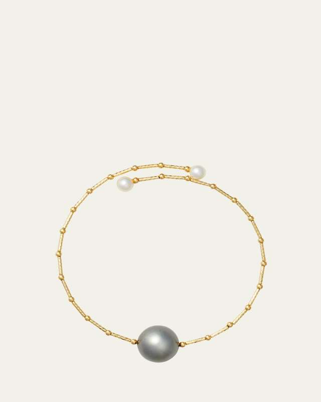 18K Yellow Gold San Simeon Multi Ruby and Pearl Beaded Bracelet